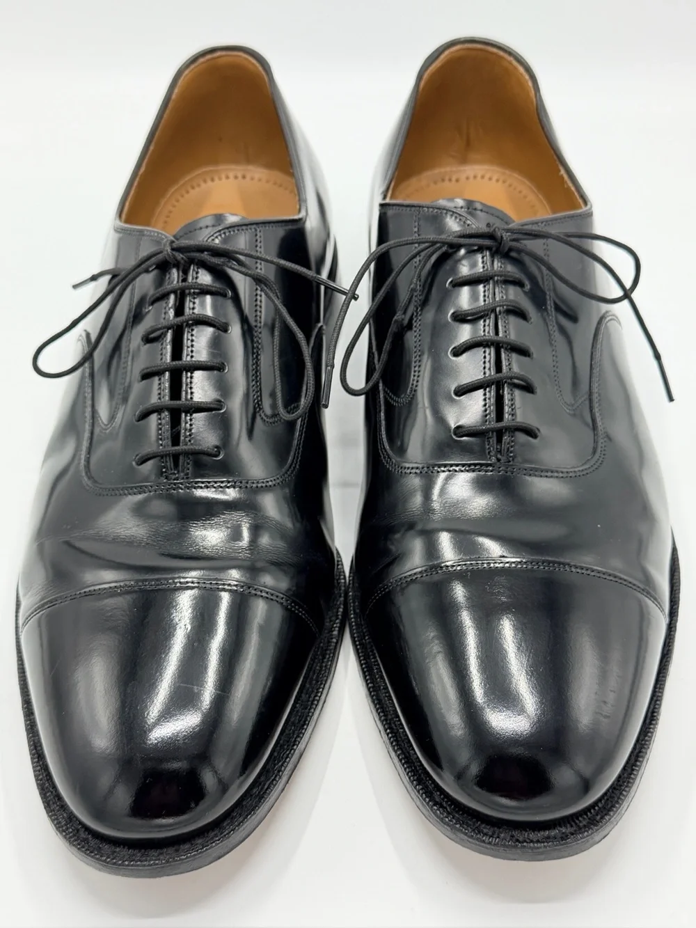 Johnston & Murphy Melton Toe Cap, Men’s size 13 3E, Black Premium Leather